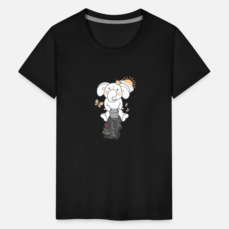 Children's T-shirt Riding an Elephant Bike