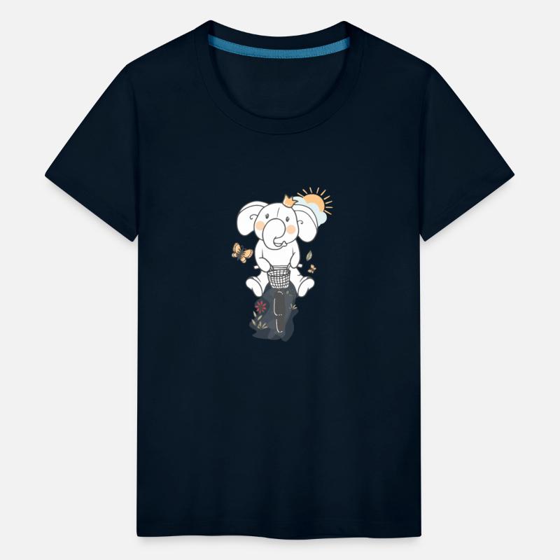 Children's T-shirt Riding an Elephant Bike