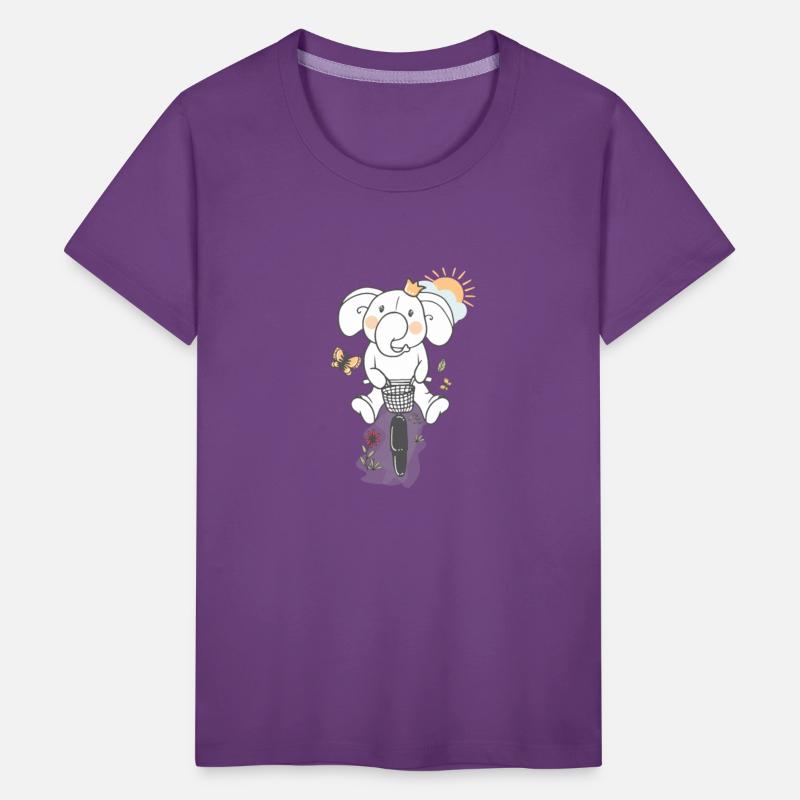 Children's T-shirt Riding an Elephant Bike