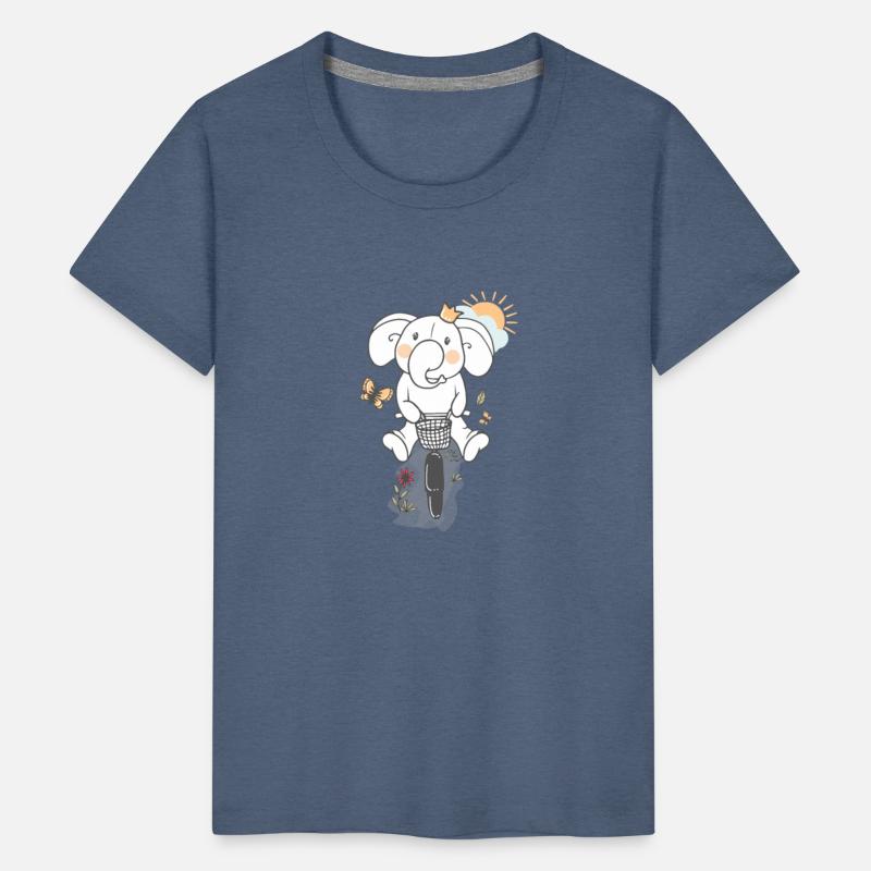 Children's T-shirt Riding an Elephant Bike