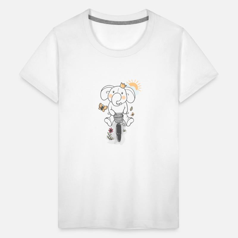 Children's T-shirt Riding an Elephant Bike