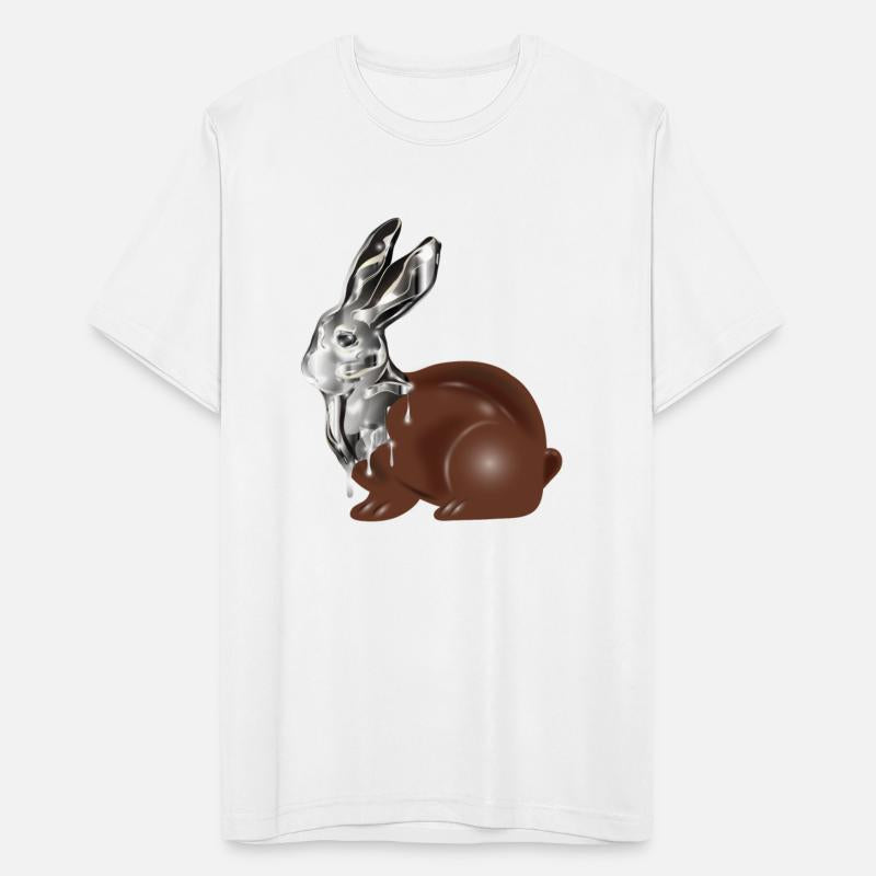 Chocolate Easter bunny in a high-gloss chrome look
