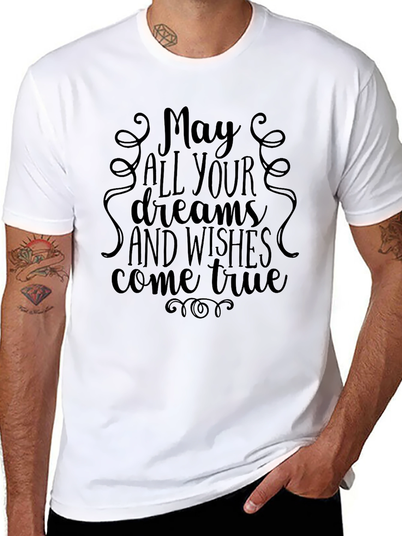 Dreams and Wishes Graphic Tee - Black