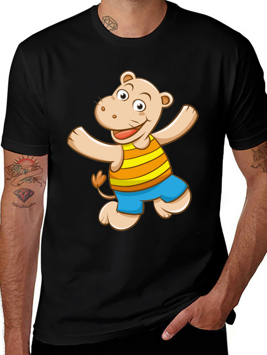 Hippo Graphic Print Black T-Shirt