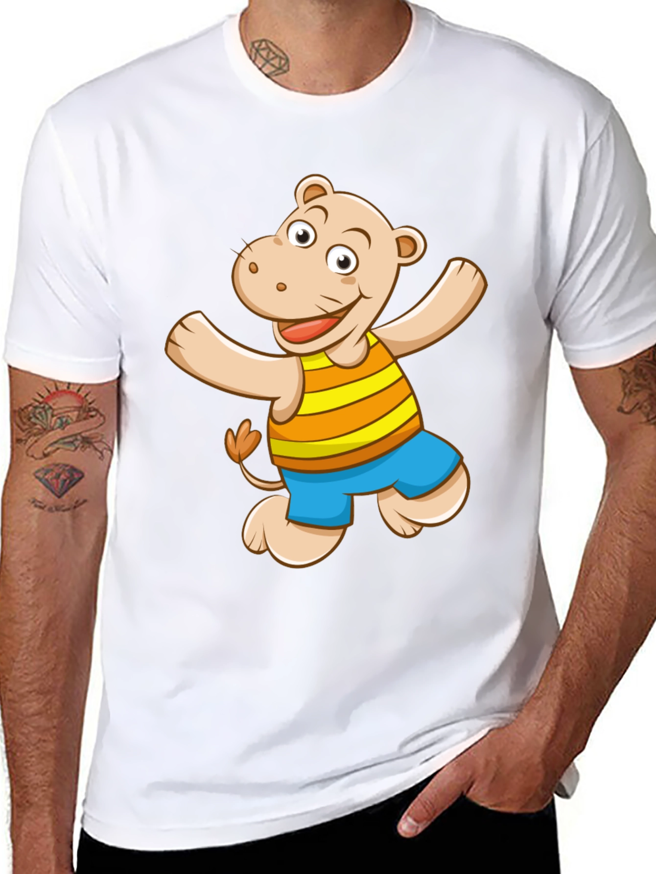 Hippo Graphic Print Black T-Shirt