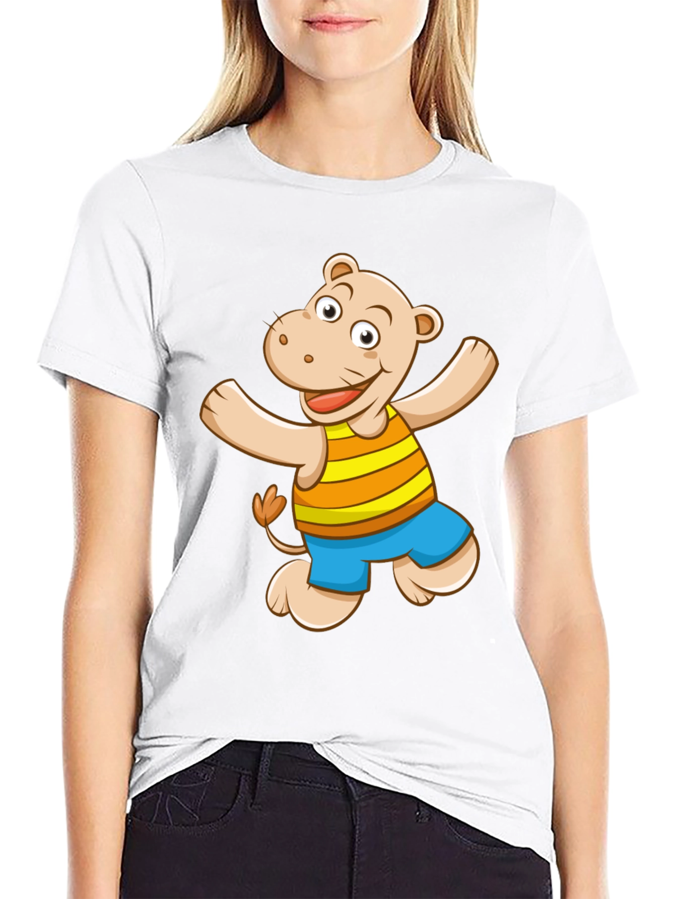 Hippo Graphic Print Black T-Shirt