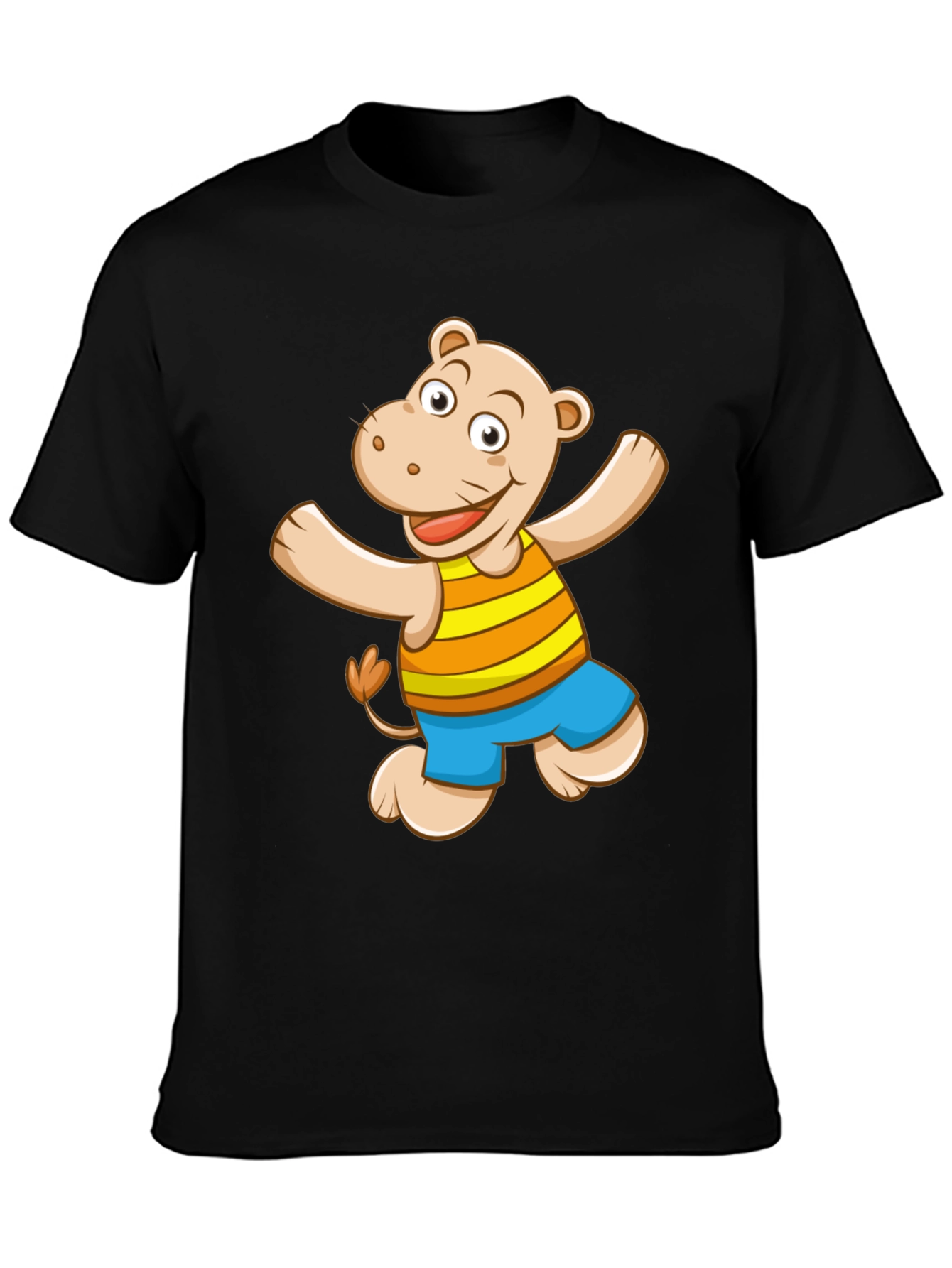 Hippo Graphic Print Black T-Shirt