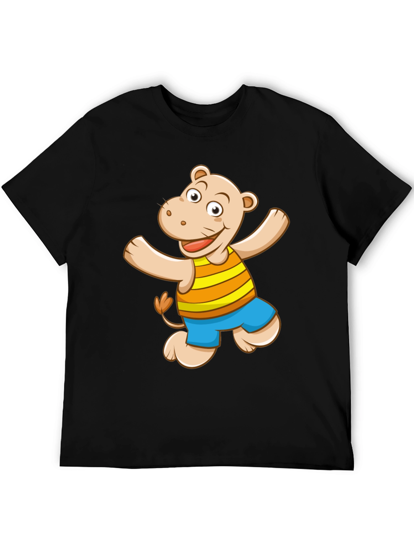 Hippo Graphic Print Black T-Shirt