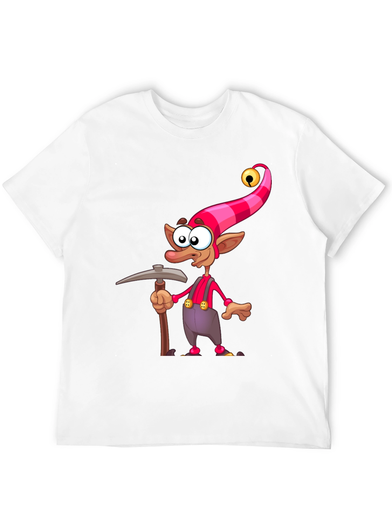 Cartoon Elf Miner Graphic T-Shirt