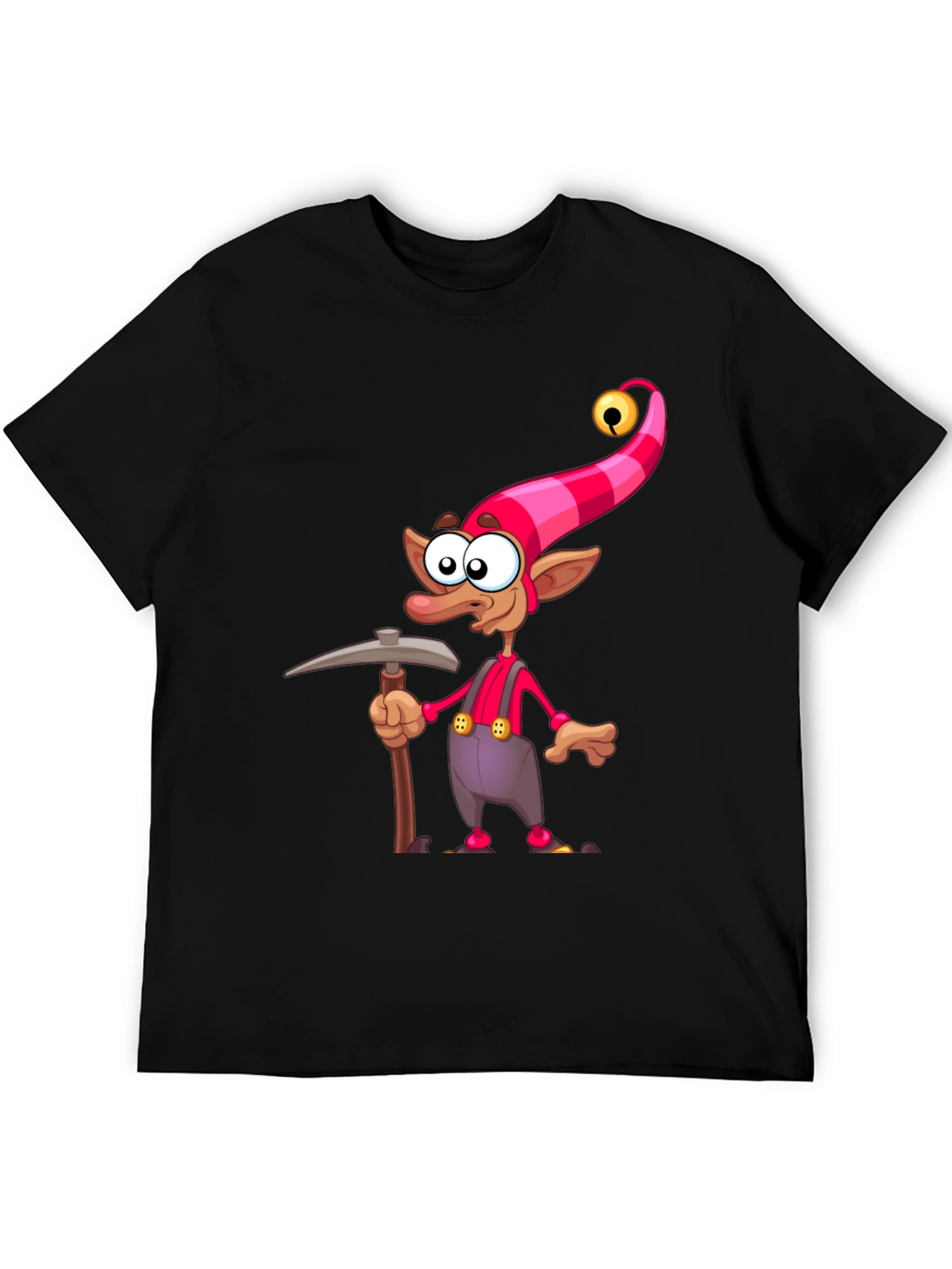 Cartoon Elf Miner Graphic T-Shirt