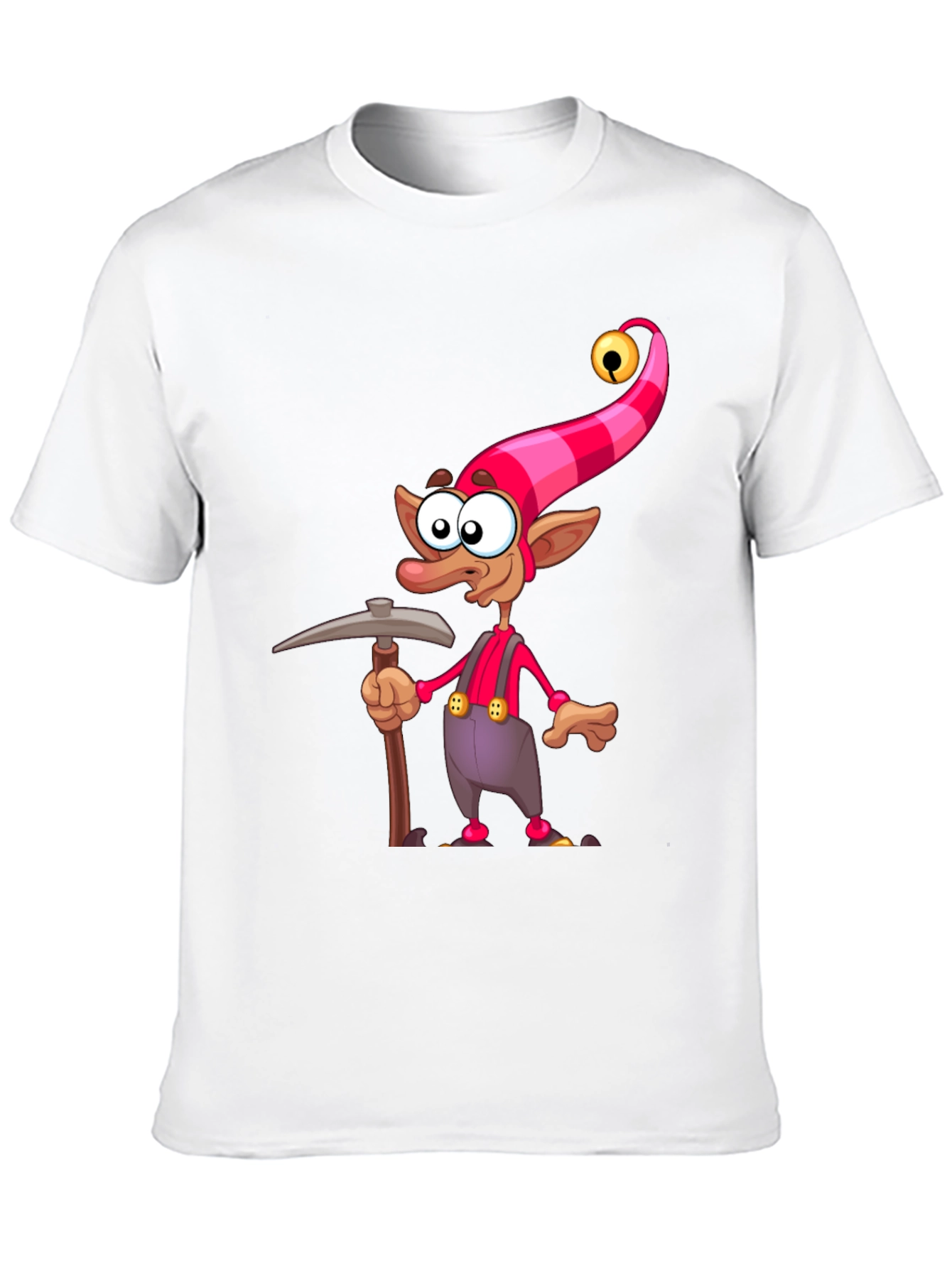 Cartoon Elf Miner Graphic T-Shirt