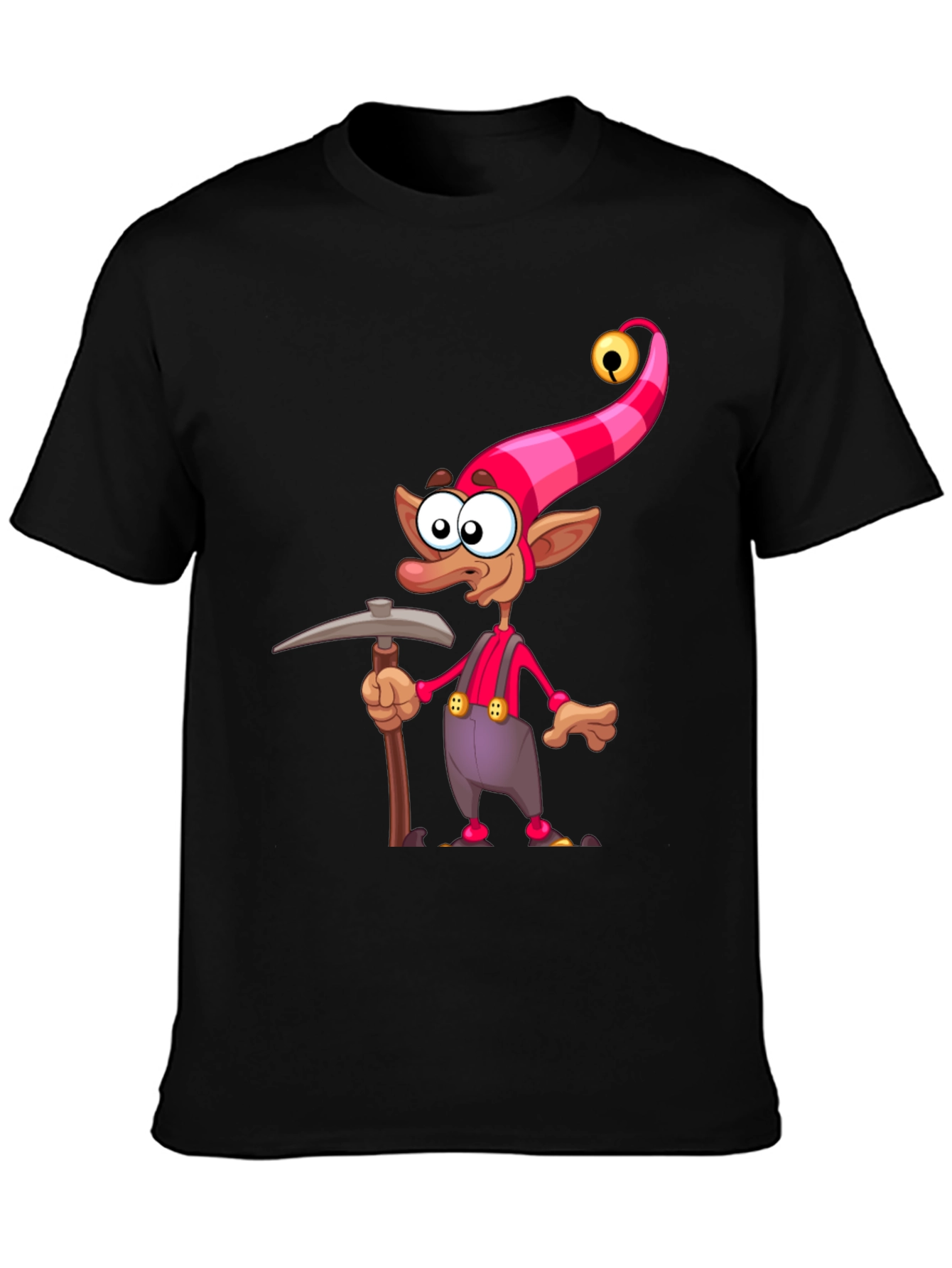 Cartoon Elf Miner Graphic T-Shirt