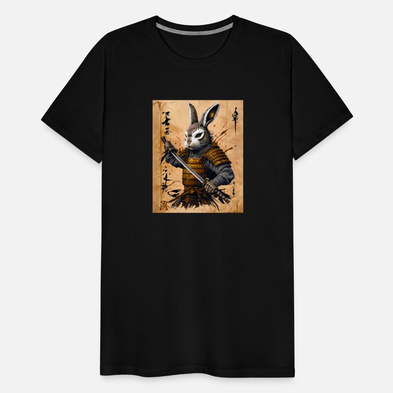 Clever Rabbit Samurai Warrior - Japanese Ink Style