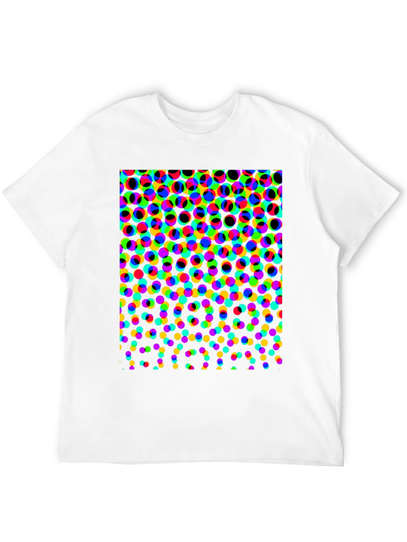 Retro Dot Matrix Print Black T-Shirt