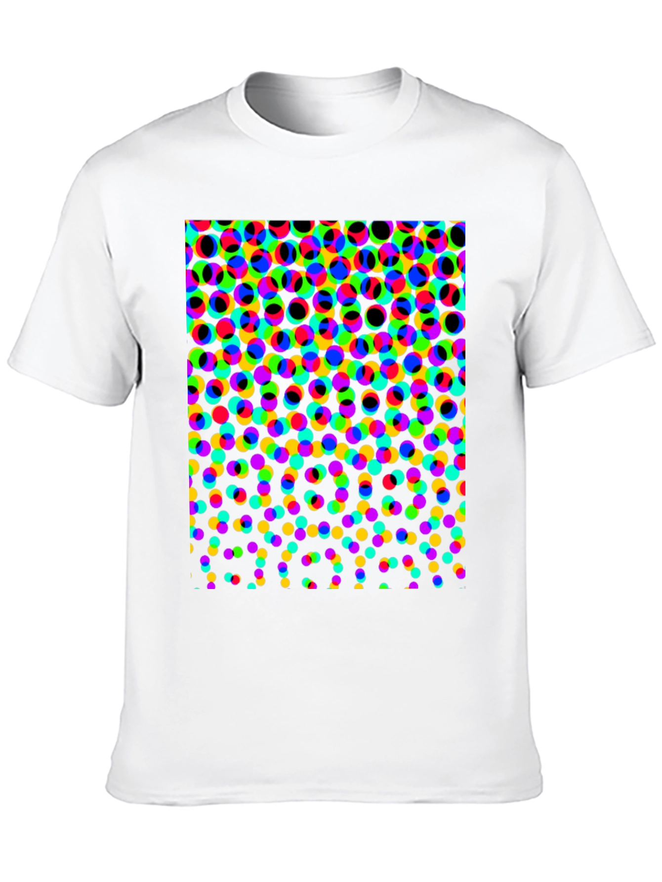 Retro Dot Matrix Print Black T-Shirt