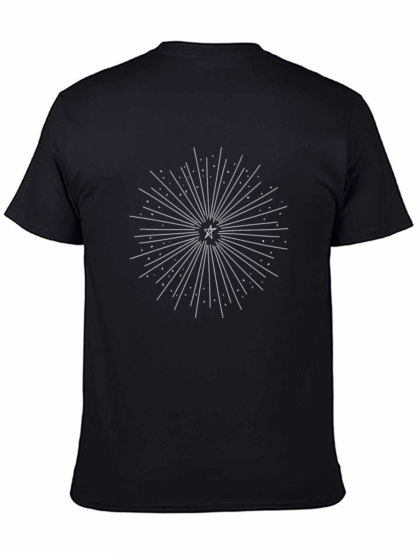Celestial Starburst Graphic Tee - Black Cotton Comfort
