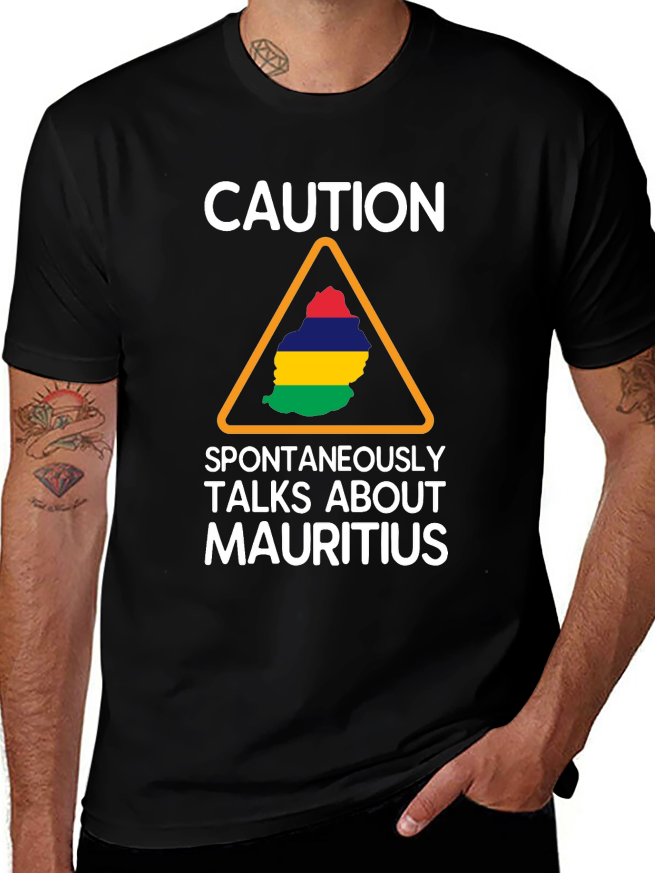 Caution Mauritius T-Shirt Funny Gift