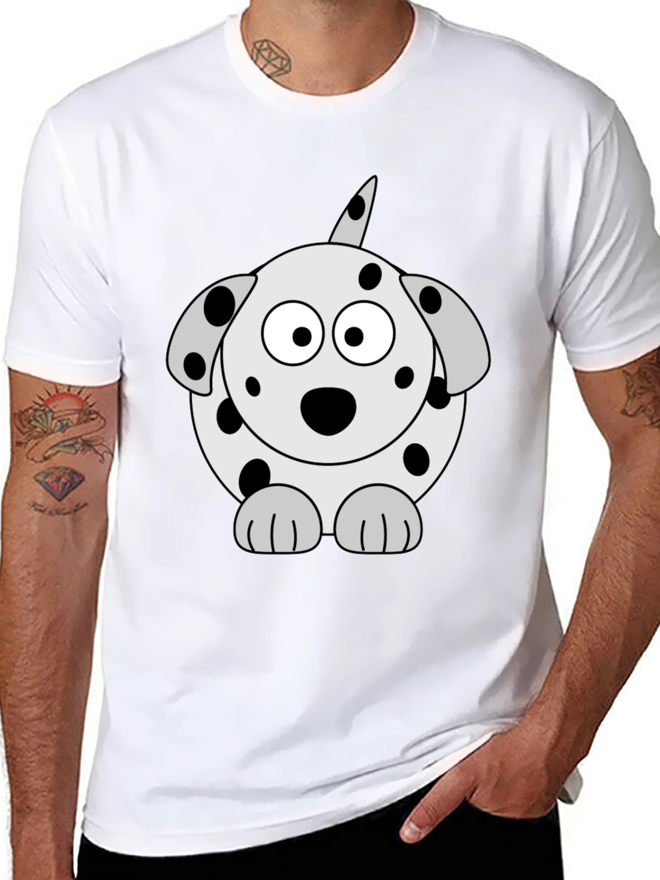 Dog Cartoon Black T-Shirt