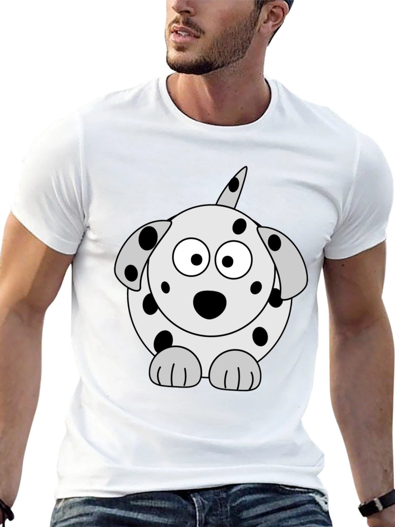 Dog Cartoon Black T-Shirt