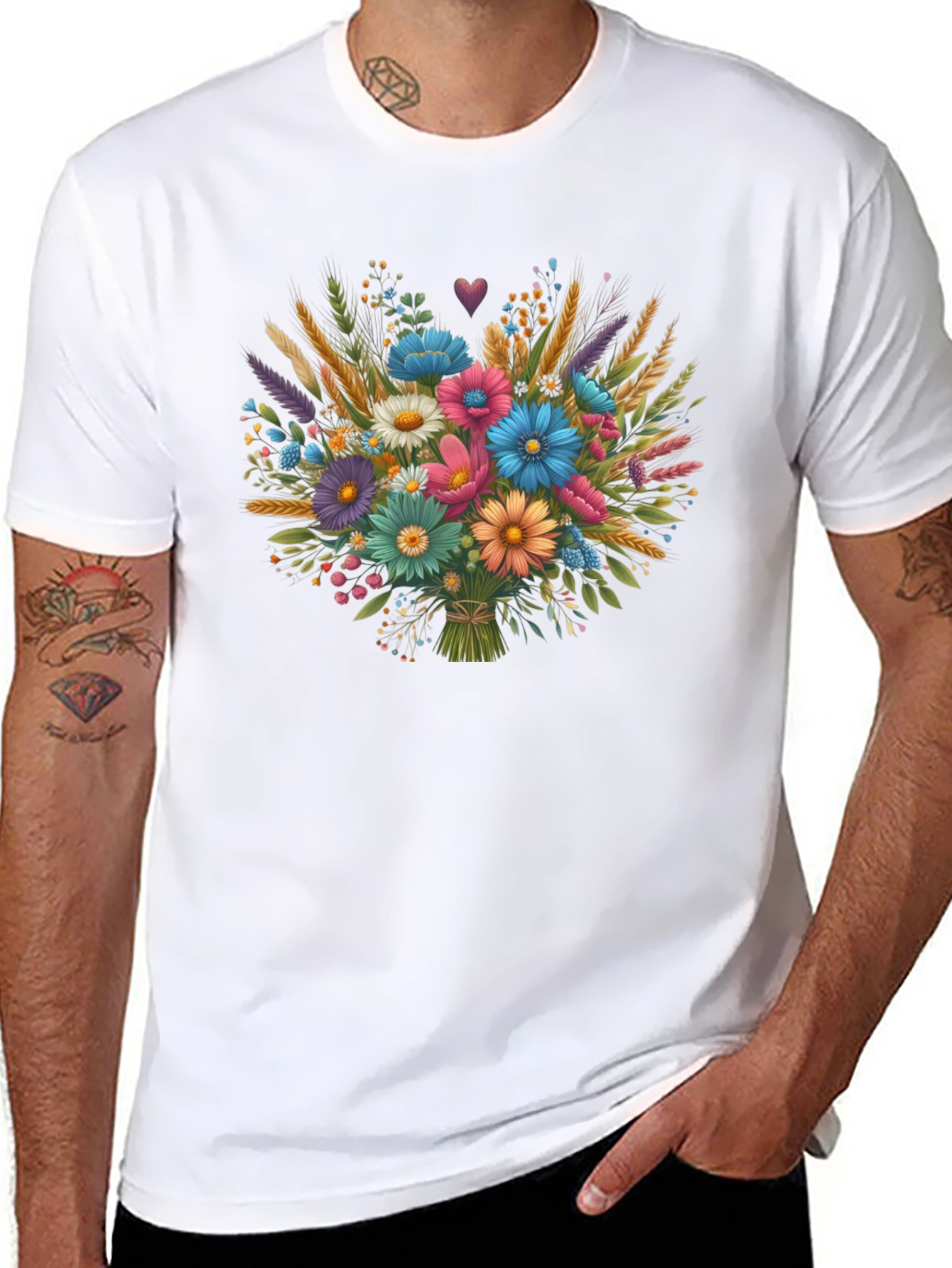 Floral Bouquet Graphic Tee - Stylish Comfort