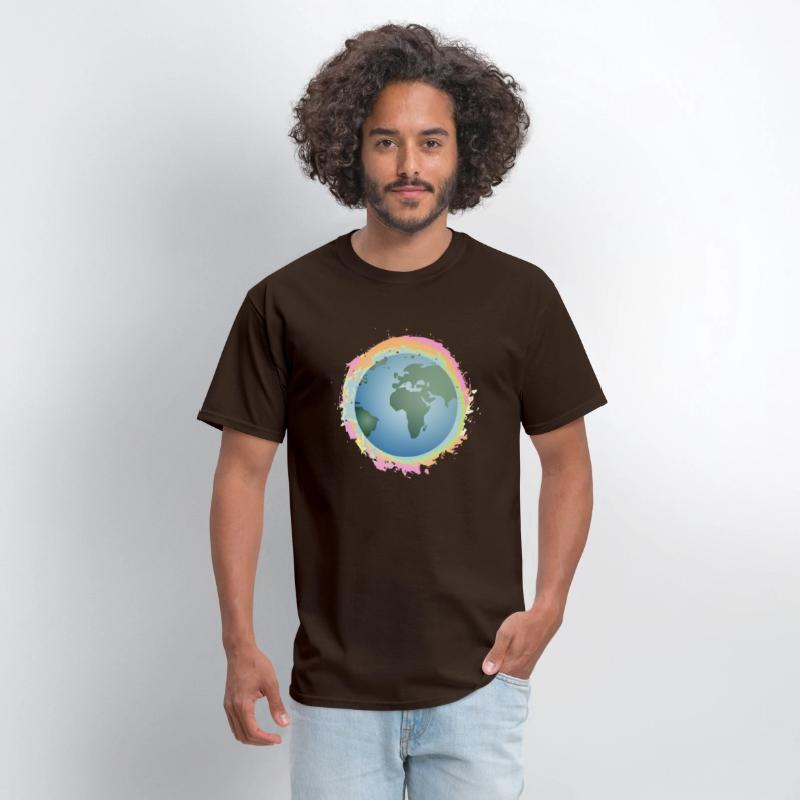 colorful planet earth with green continents