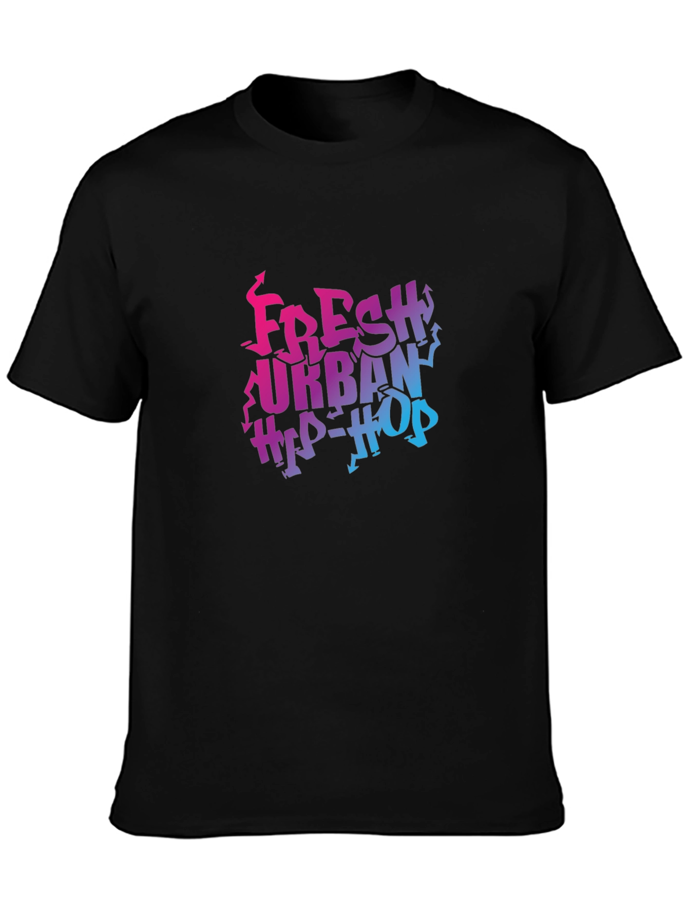 Fresh Urban Hip-Hop Black Graphic Tee