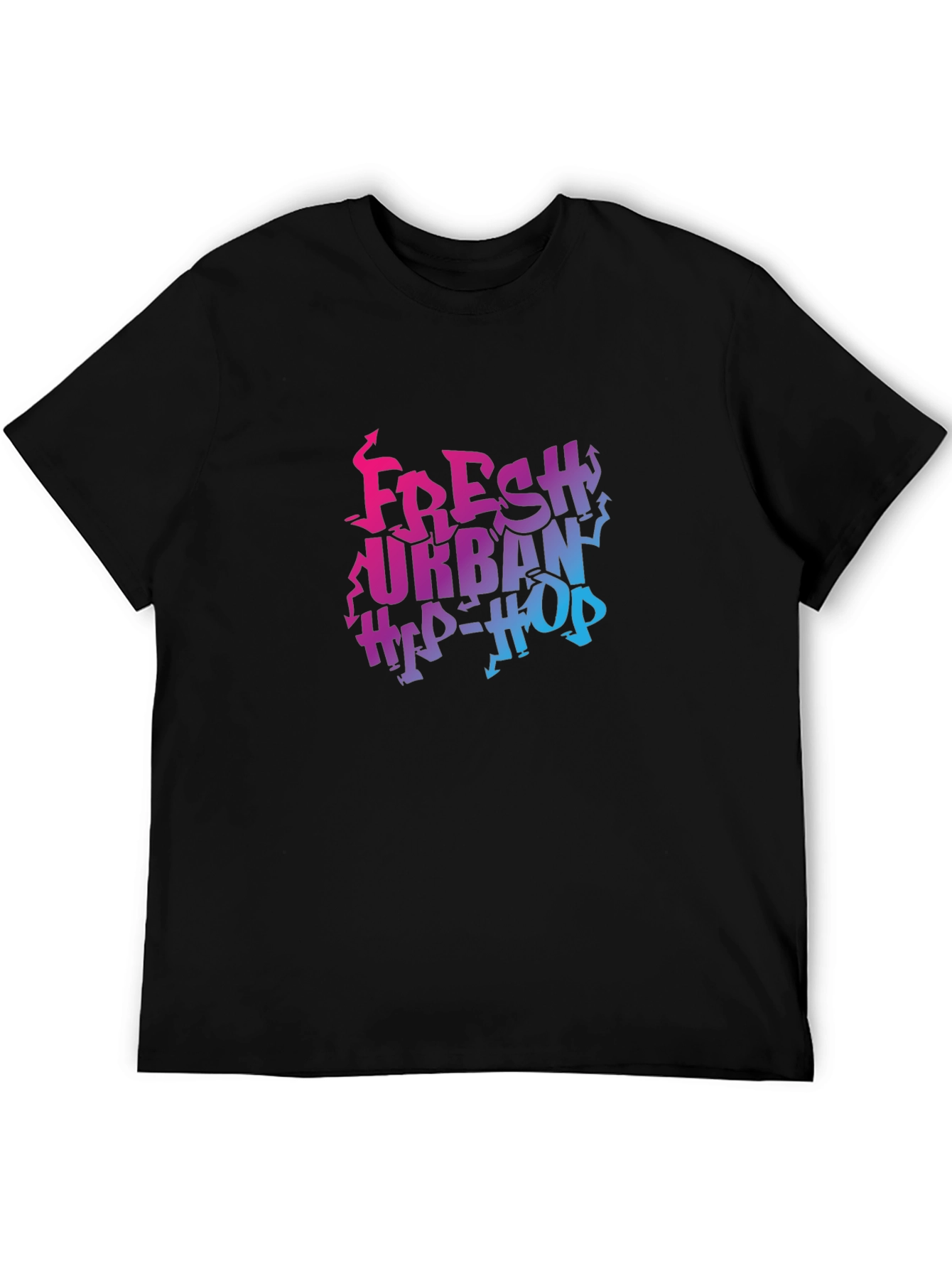 Fresh Urban Hip-Hop Black Graphic Tee