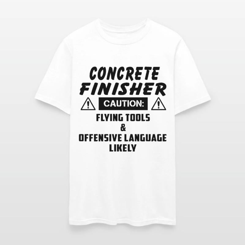 concrete finisher caution flying tools and offensi