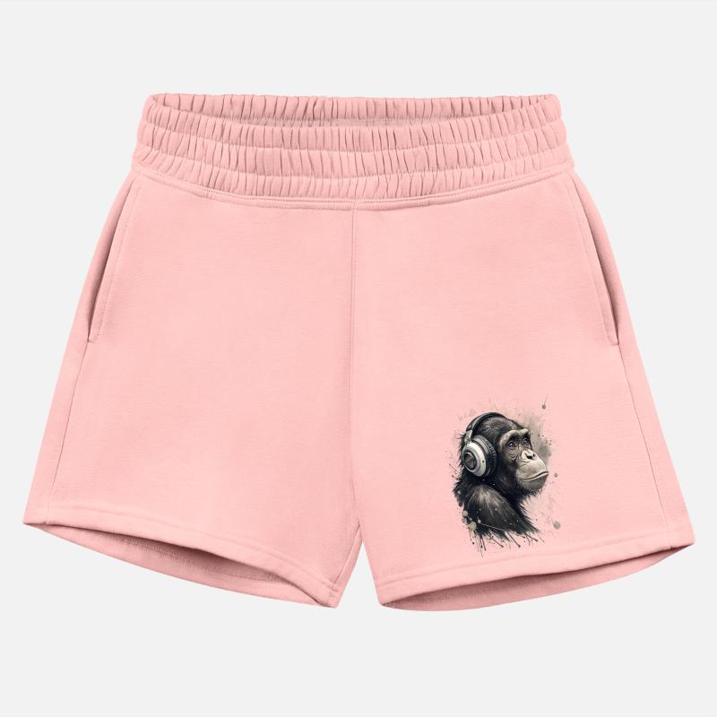 Cool chimpanzee wearing headphones