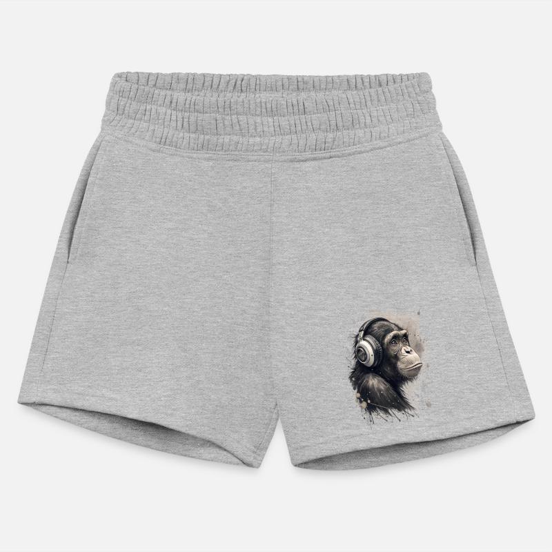 Cool chimpanzee wearing headphones