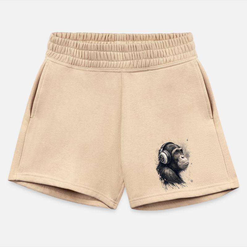 Cool chimpanzee wearing headphones