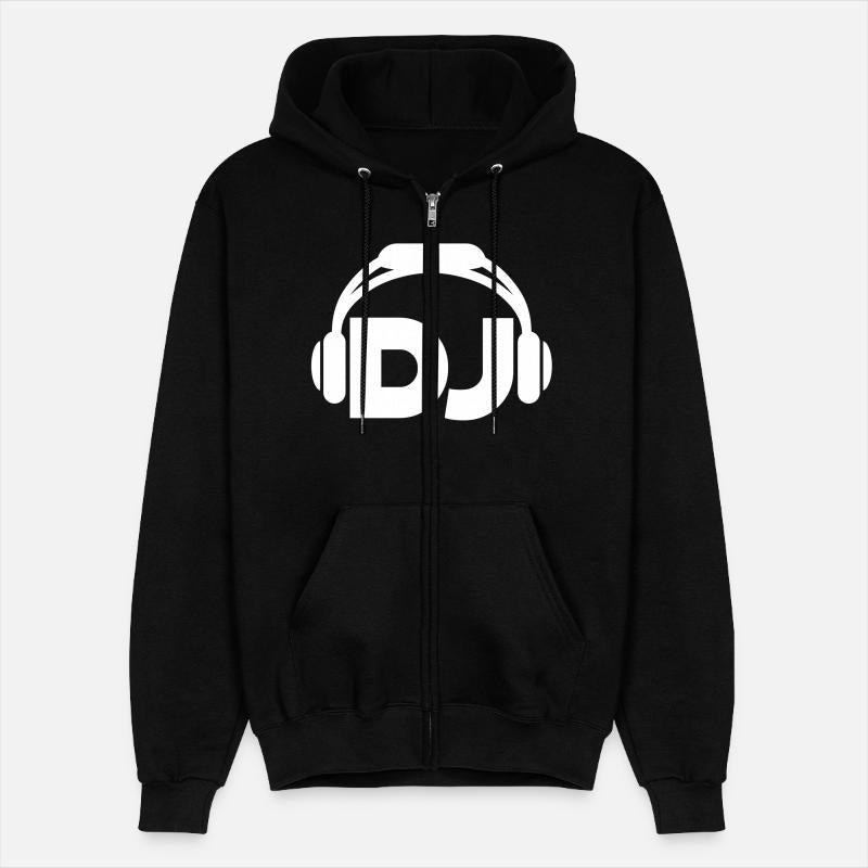 Cool DJ headphones music party text lettering logo