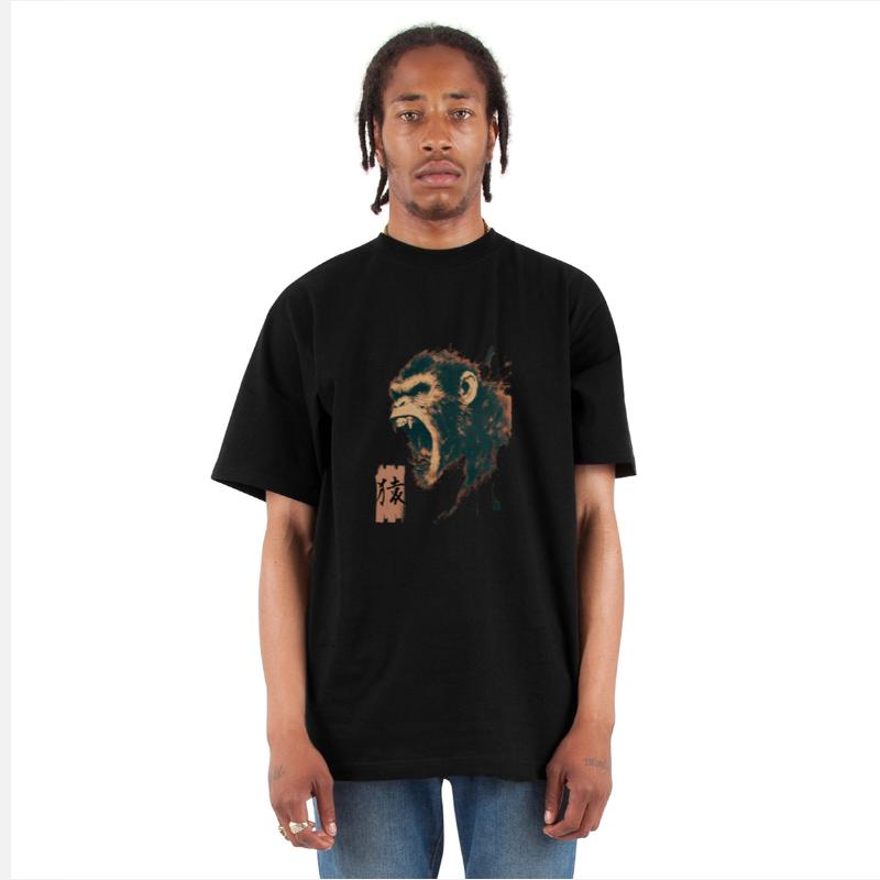 Cool Japanese Monkey Art with Kanji