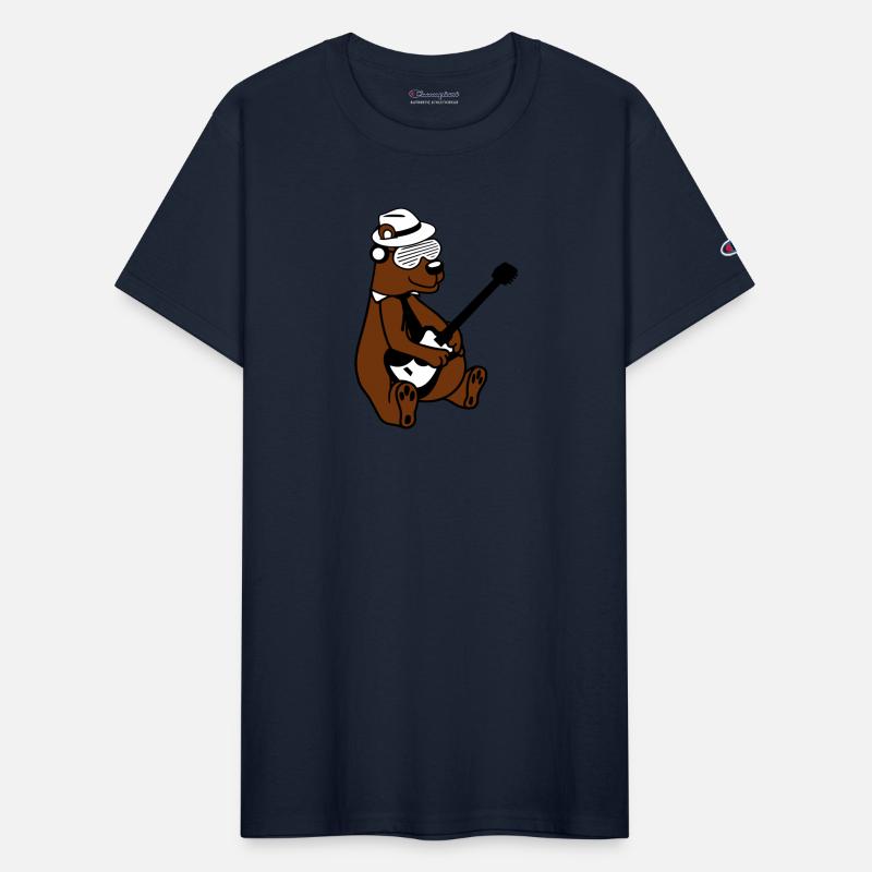Cool Sitting Grizzly Brown Bear Playing Guitar Fun