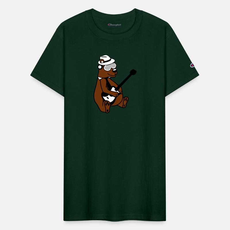 Cool Sitting Grizzly Brown Bear Playing Guitar Fun