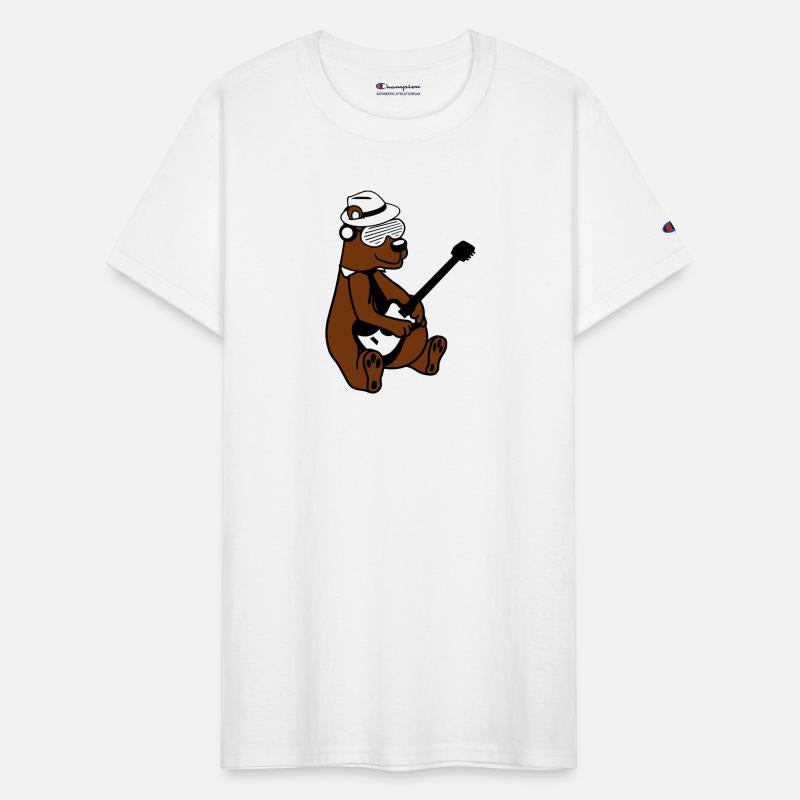 Cool Sitting Grizzly Brown Bear Playing Guitar Fun