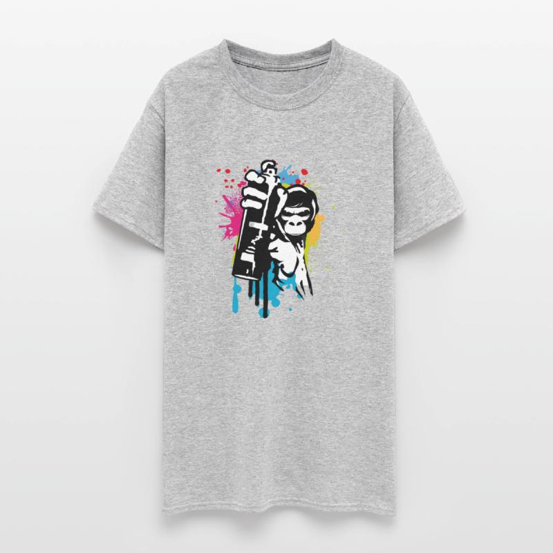 cool street art gorilla sprayer in graffiti style