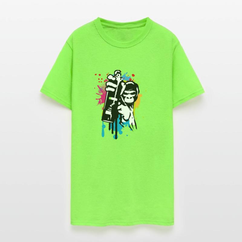 cool street art gorilla sprayer in graffiti style