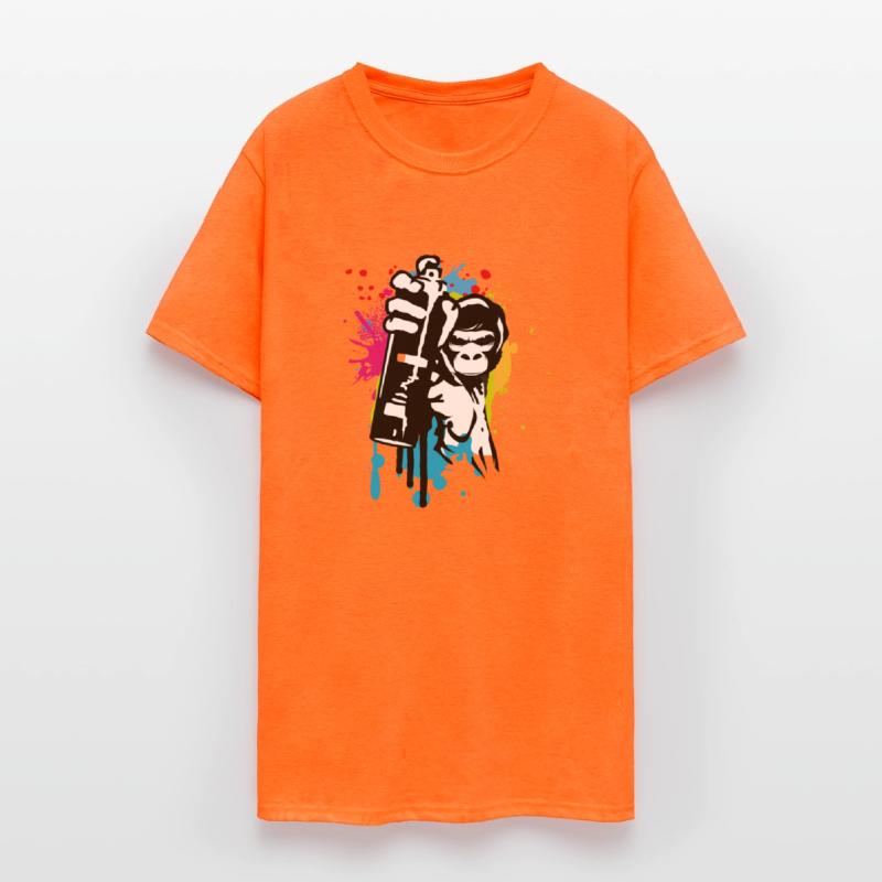 cool street art gorilla sprayer in graffiti style