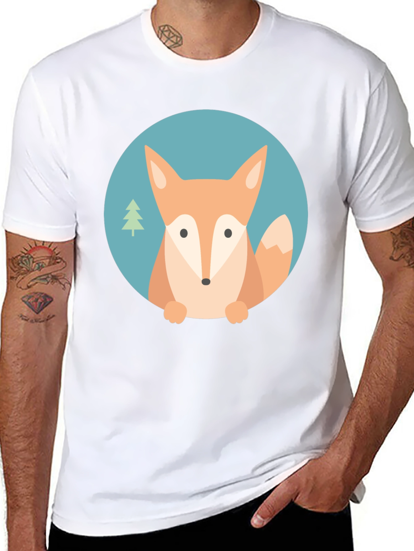 Cute Fox Graphic T-Shirt - Unisex Black Tee