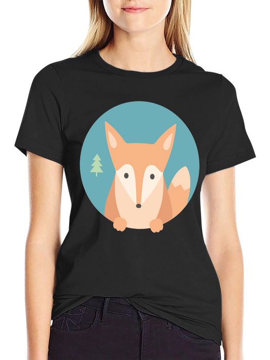 Cute Fox Graphic T-Shirt - Unisex Black Tee