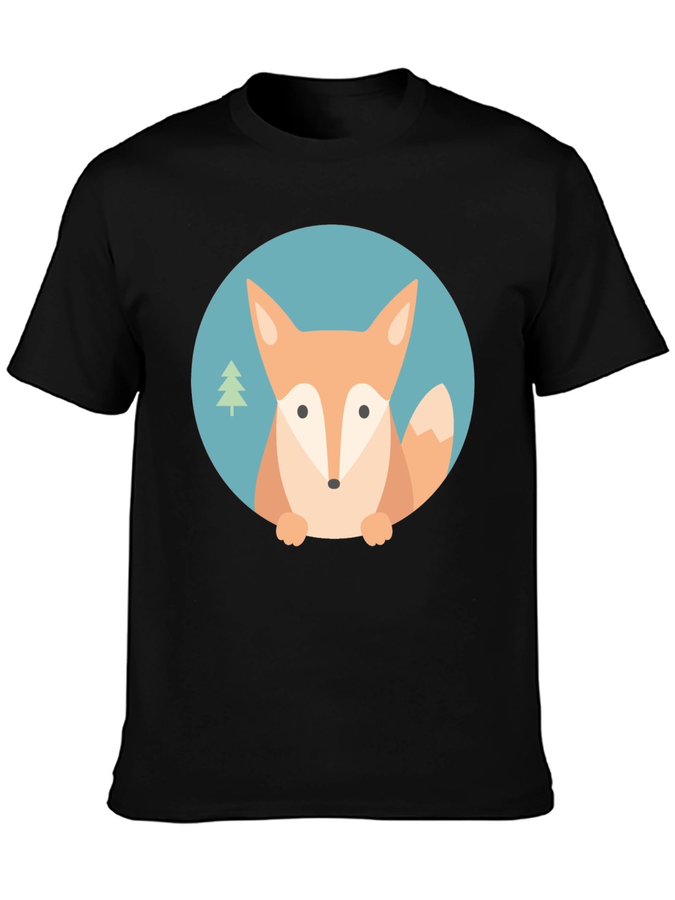 Cute Fox Graphic T-Shirt - Unisex Black Tee