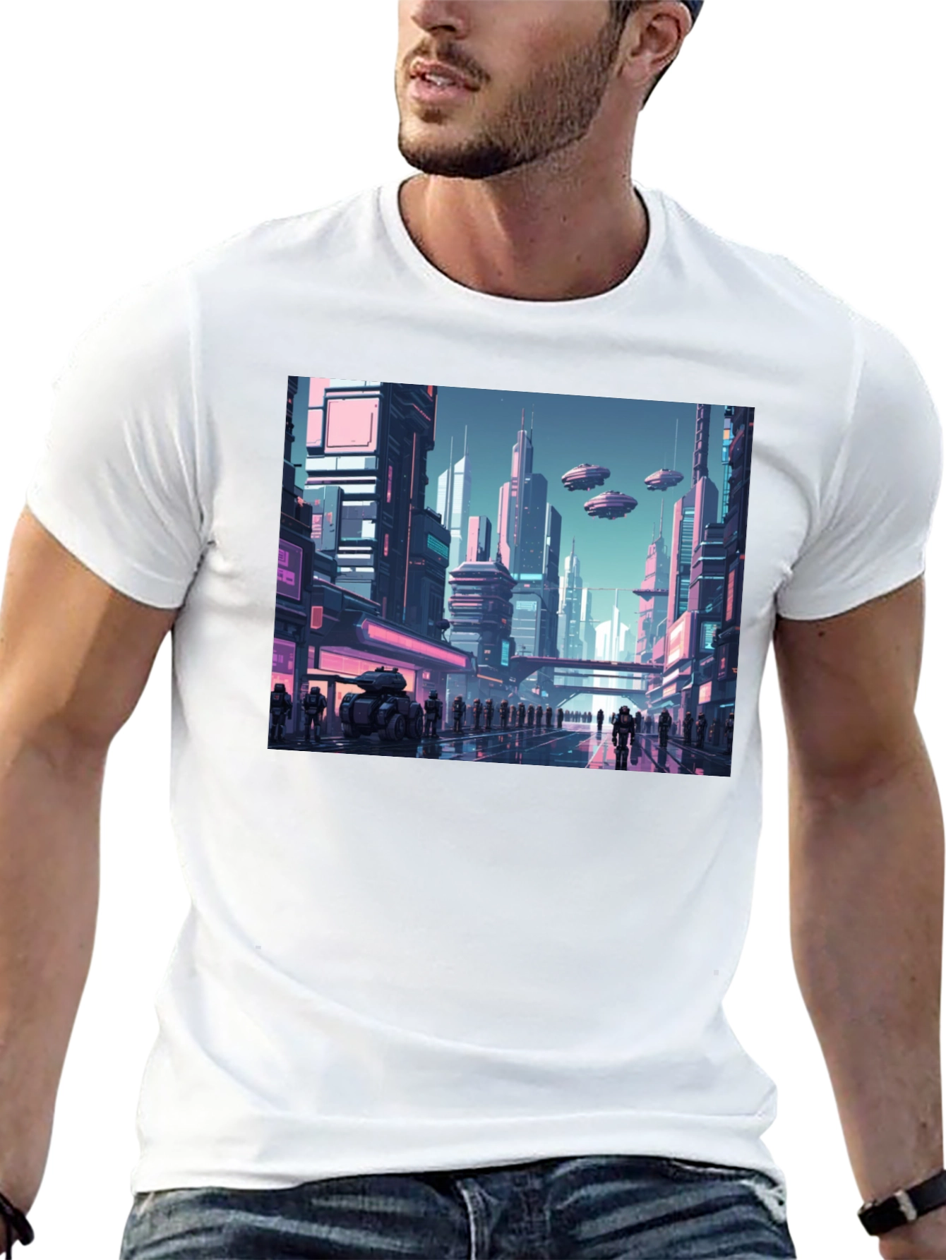 Sci-Fi Cityscape Graphic Tee