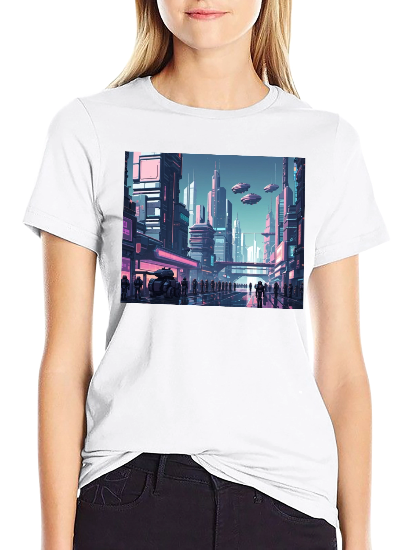 Sci-Fi Cityscape Graphic Tee