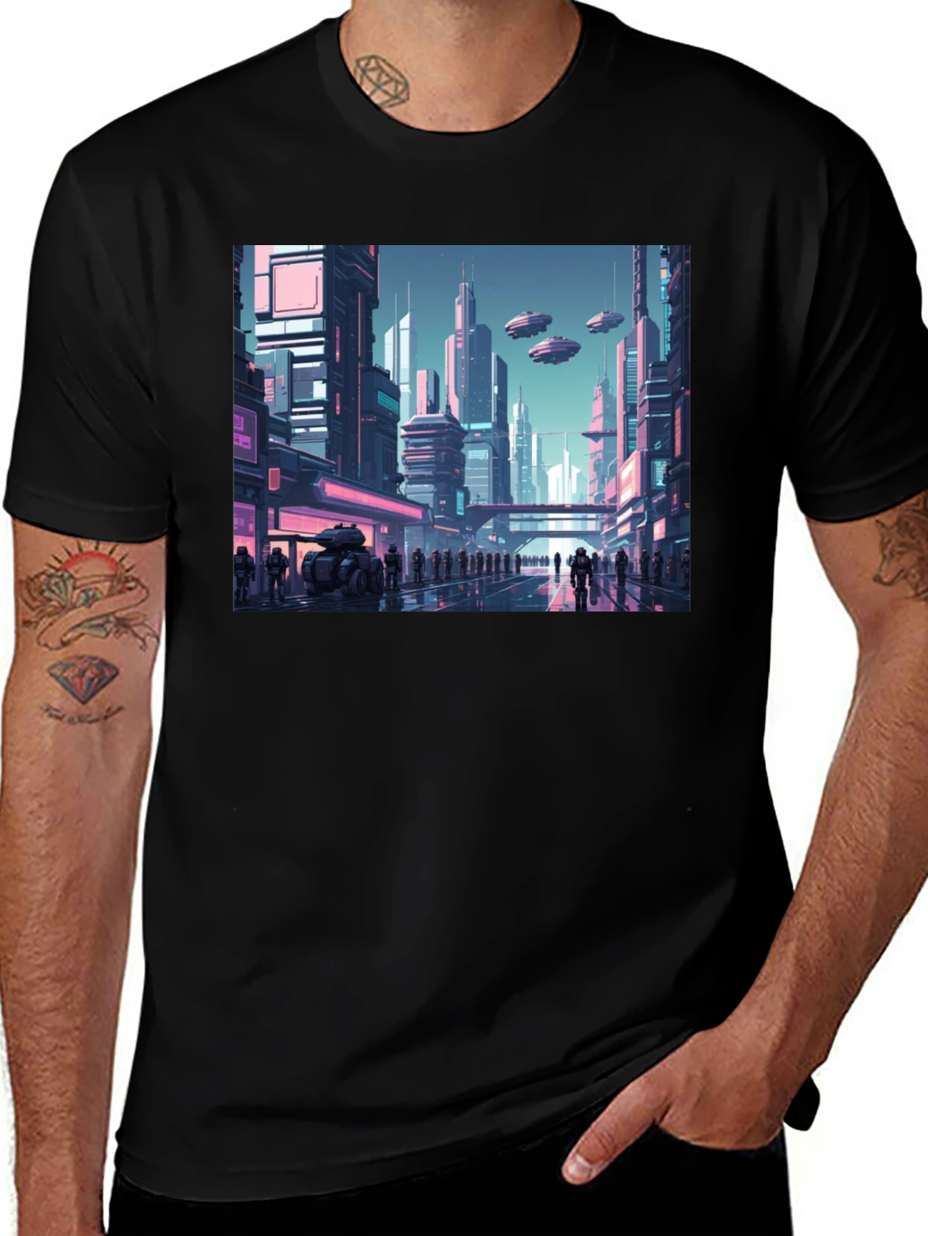 Sci-Fi Cityscape Graphic Tee