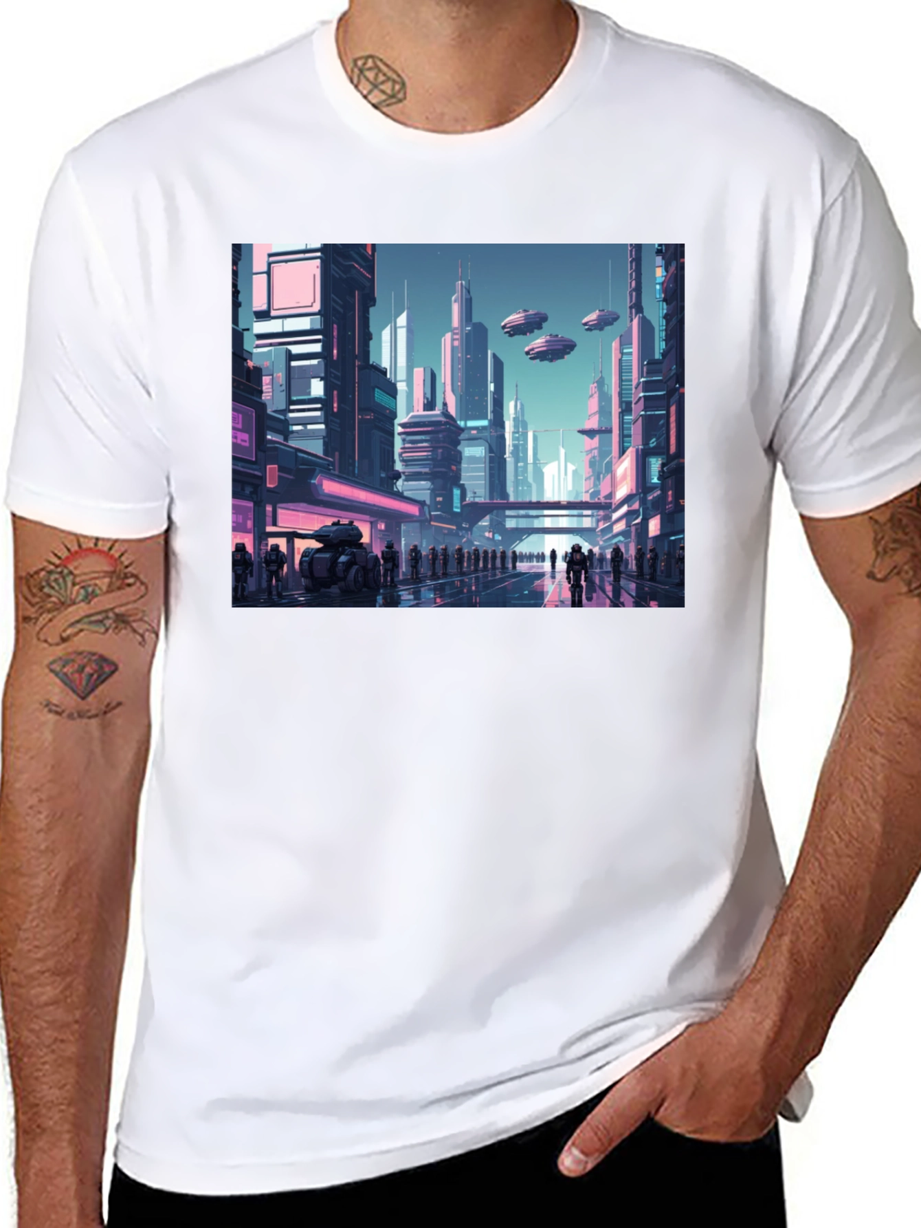 Sci-Fi Cityscape Graphic Tee