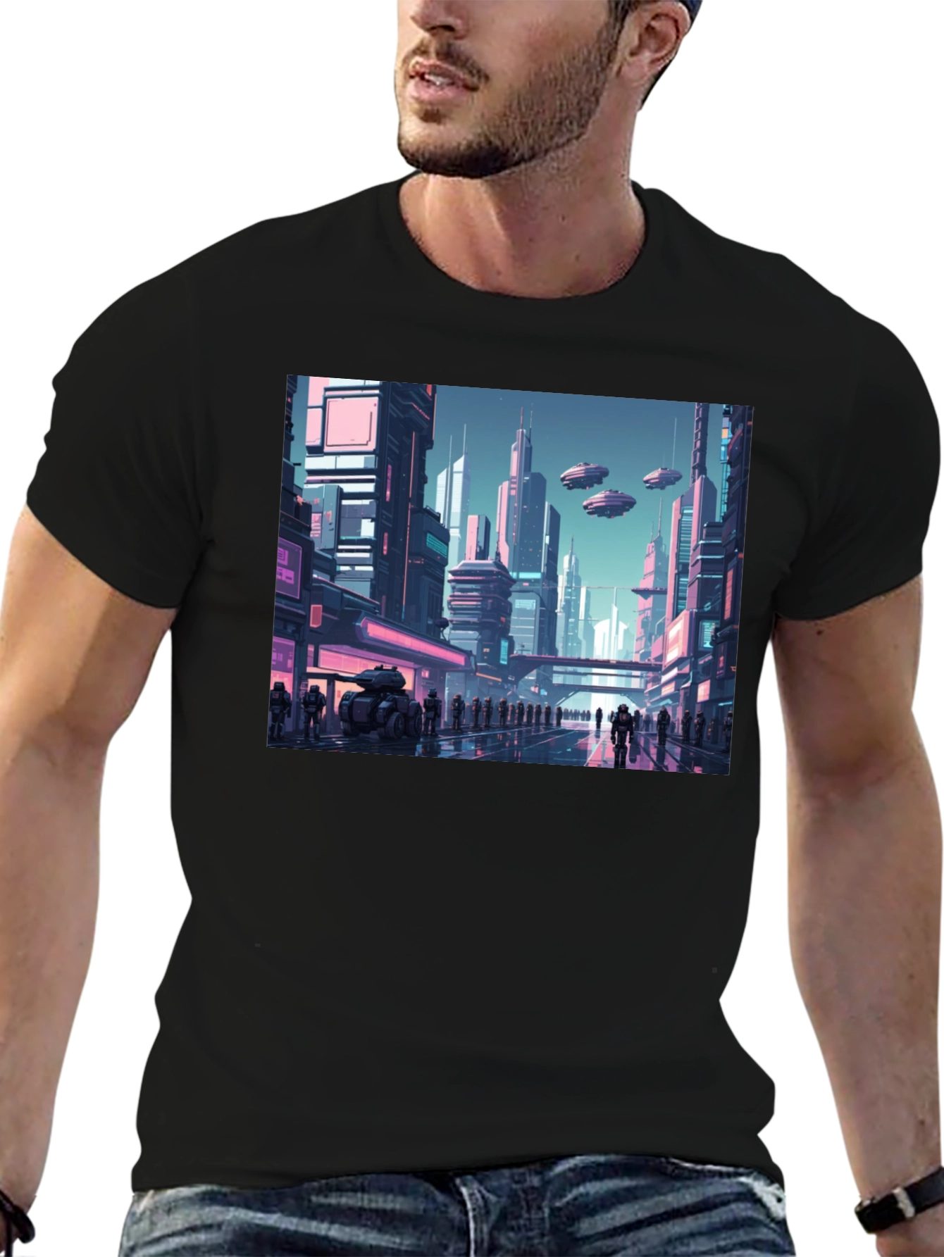 Sci-Fi Cityscape Graphic Tee
