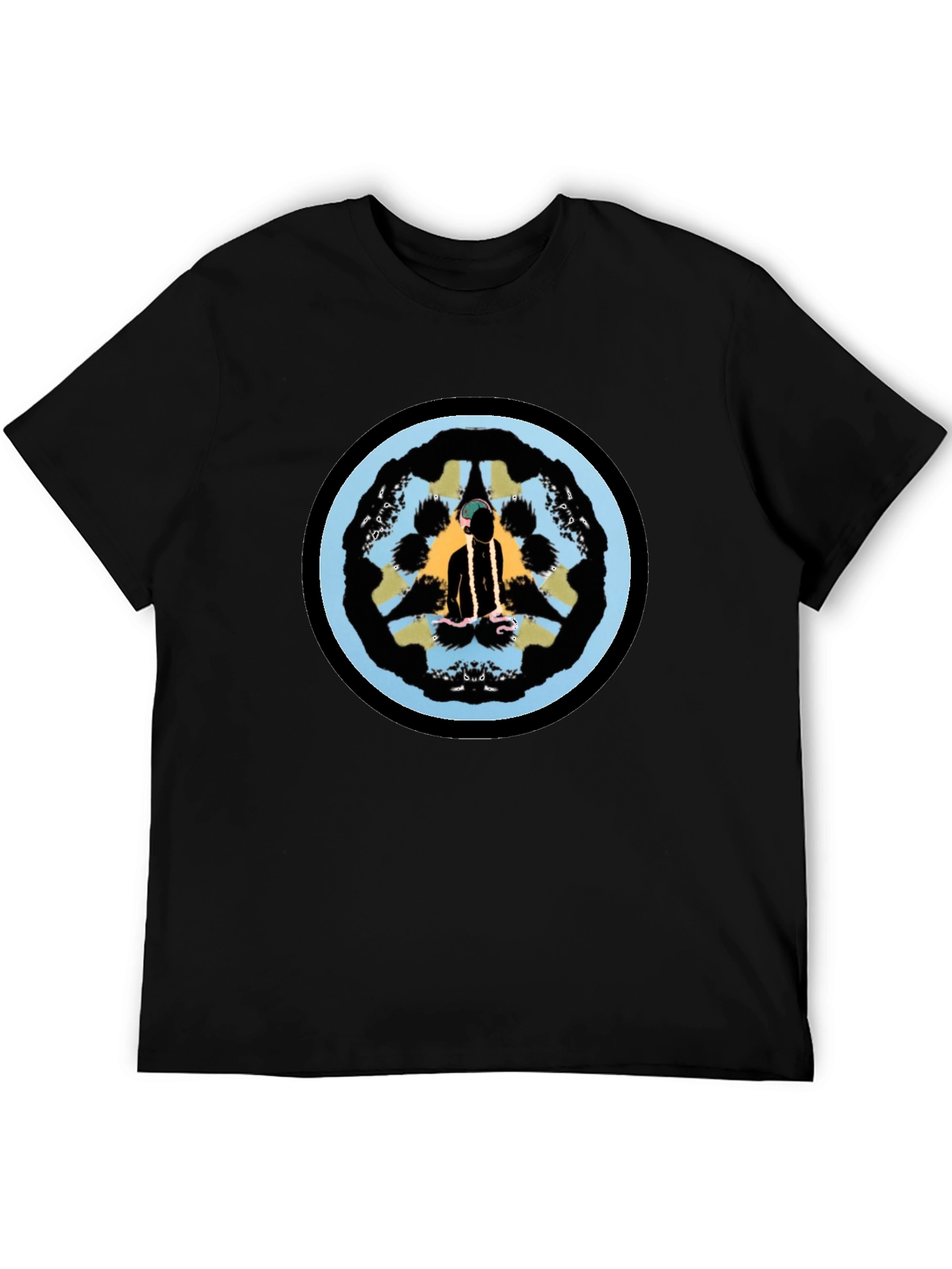 Unique Graphic Tee - Black Crew Neck T-Shirt
