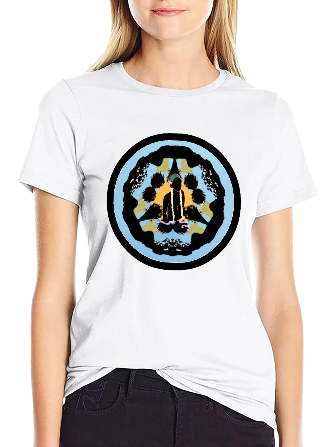 Unique Graphic Tee - Black Crew Neck T-Shirt