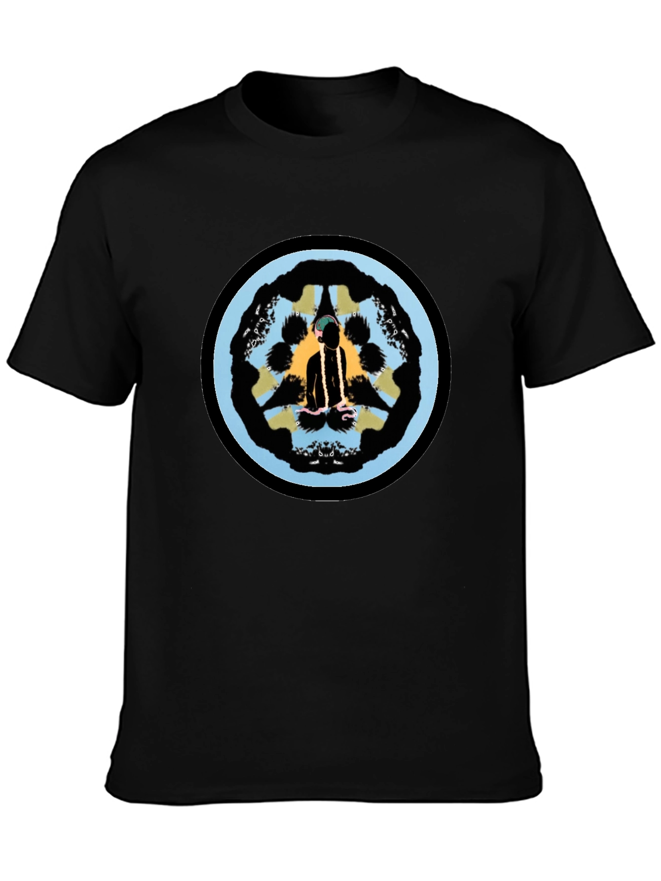 Unique Graphic Tee - Black Crew Neck T-Shirt